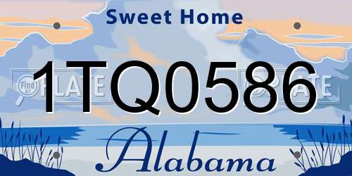 1TQ0586 Alabama License Plate