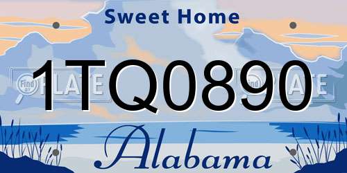1TQ0890 Alabama License Plate