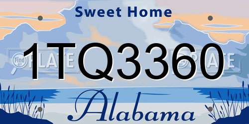 1TQ3360 Alabama License Plate