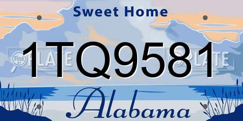 1TQ9581 Alabama License Plate