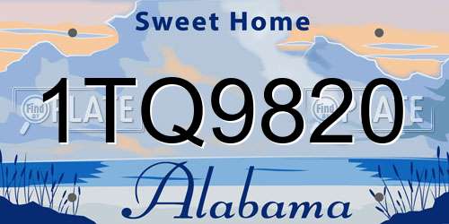 1TQ9820 Alabama License Plate