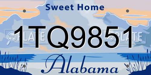 1TQ9851 Alabama License Plate