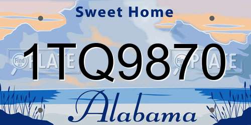 1TQ9870 Alabama License Plate