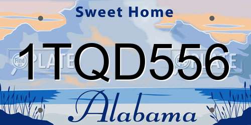 1TQD556 Alabama License Plate