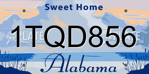 1TQD856 Alabama License Plate