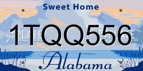 1TQQ556 Alabama License Plate