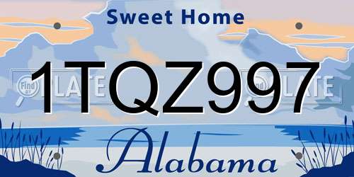 1TQZ997 Alabama License Plate