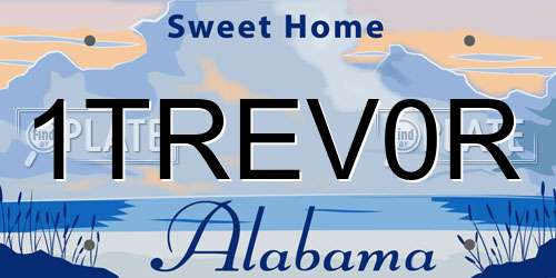 1TREV0R Alabama License Plate