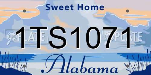 1TS1071 Alabama License Plate