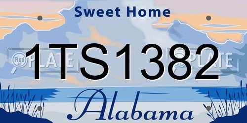 1TS1382 Alabama License Plate