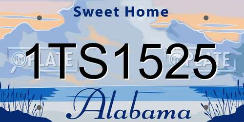 1TS1525 Alabama License Plate
