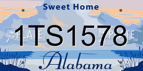 1TS1578 Alabama License Plate