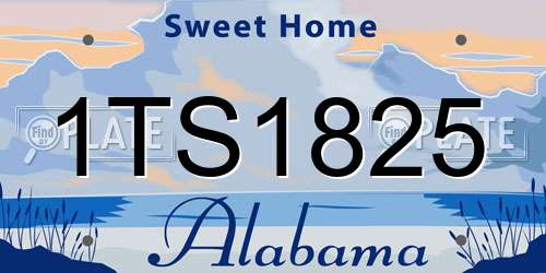 1TS1825 Alabama License Plate