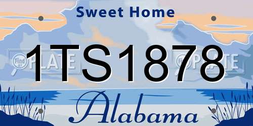 1TS1878 Alabama License Plate