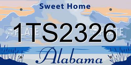 1TS2326 Alabama License Plate