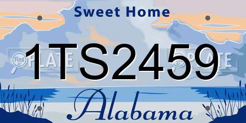 1TS2459 Alabama License Plate