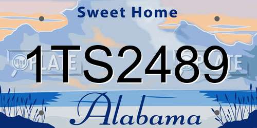 1TS2489 Alabama License Plate