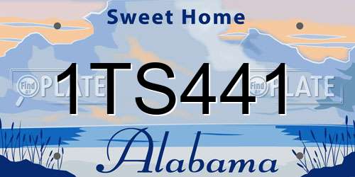 1TS441 Alabama License Plate