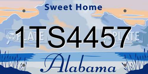 1TS4457 Alabama License Plate