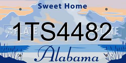 1TS4482 Alabama License Plate