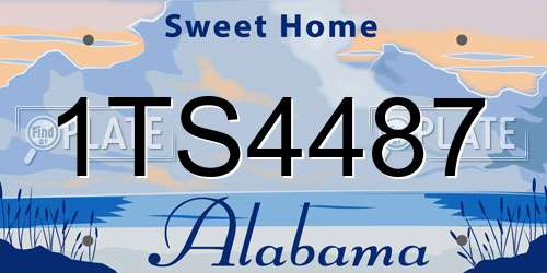 1TS4487 Alabama License Plate