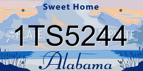 1TS5244 Alabama License Plate