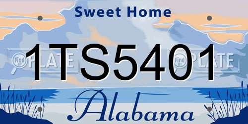 1TS5401 Alabama License Plate