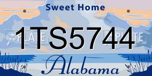 1TS5744 Alabama License Plate