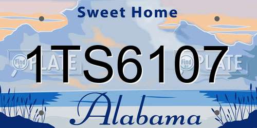 1TS6107 Alabama License Plate
