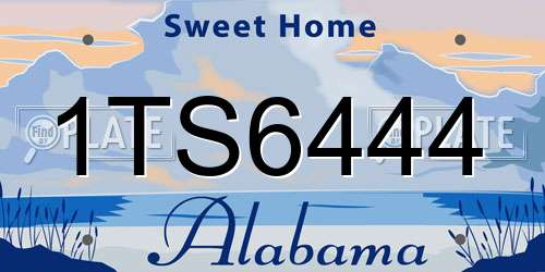 1TS6444 Alabama License Plate