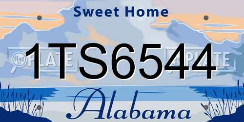 1TS6544 Alabama License Plate