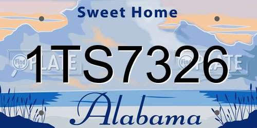 1TS7326 Alabama License Plate