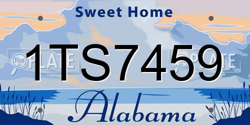 1TS7459 Alabama License Plate