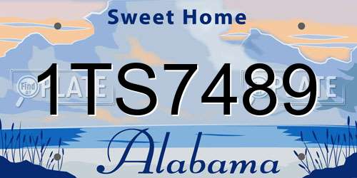 1TS7489 Alabama License Plate