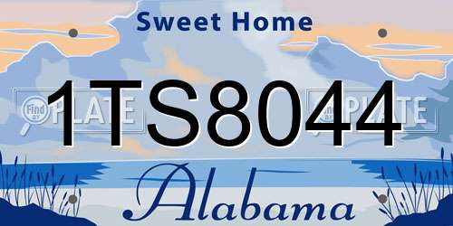 1TS8044 Alabama License Plate