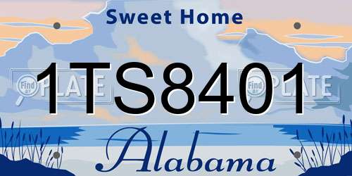 1TS8401 Alabama License Plate