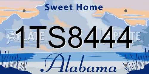 1TS8444 Alabama License Plate
