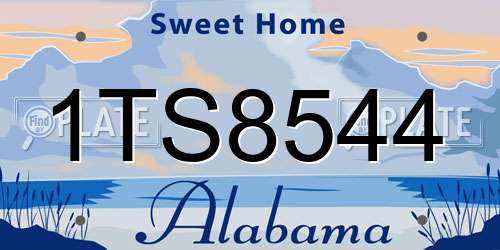 1TS8544 Alabama License Plate