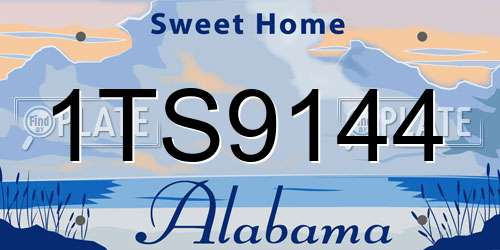 1TS9144 Alabama License Plate