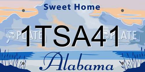 1TSA41 Alabama License Plate