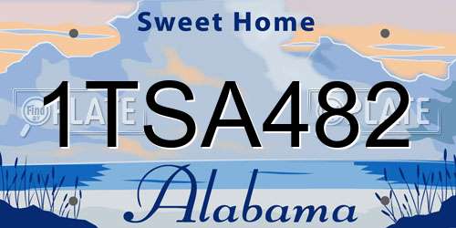 1TSA482 Alabama License Plate
