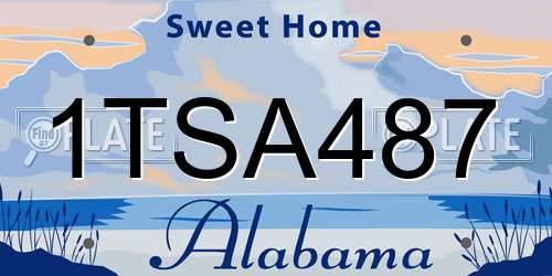 1TSA487 Alabama License Plate