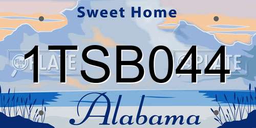 1TSB044 Alabama License Plate
