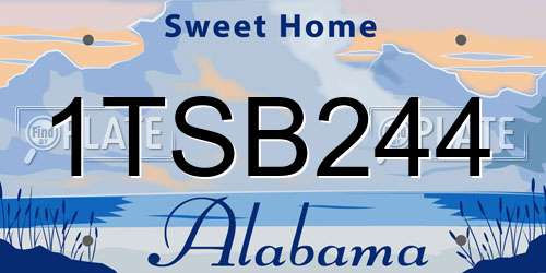 1TSB244 Alabama License Plate