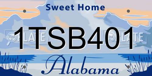 1TSB401 Alabama License Plate