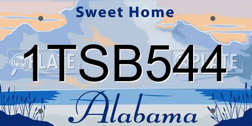 1TSB544 Alabama License Plate