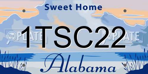 1TSC22 Alabama License Plate