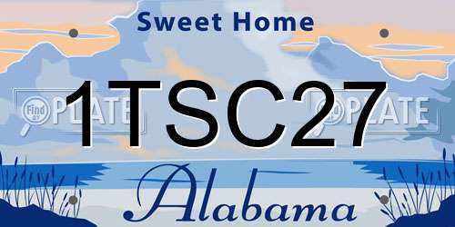 1TSC27 Alabama License Plate