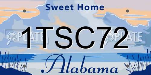 1TSC72 Alabama License Plate