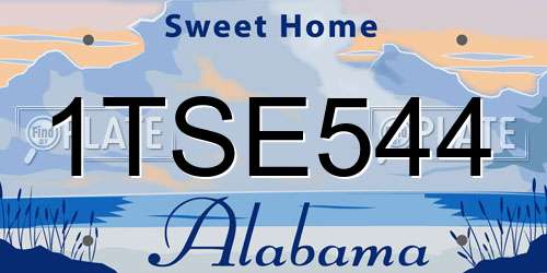 1TSE544 Alabama License Plate